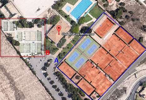 Luftbilder von Tennisclubs nach langjähriger Padel-Tennis Entwicklung in Spanien