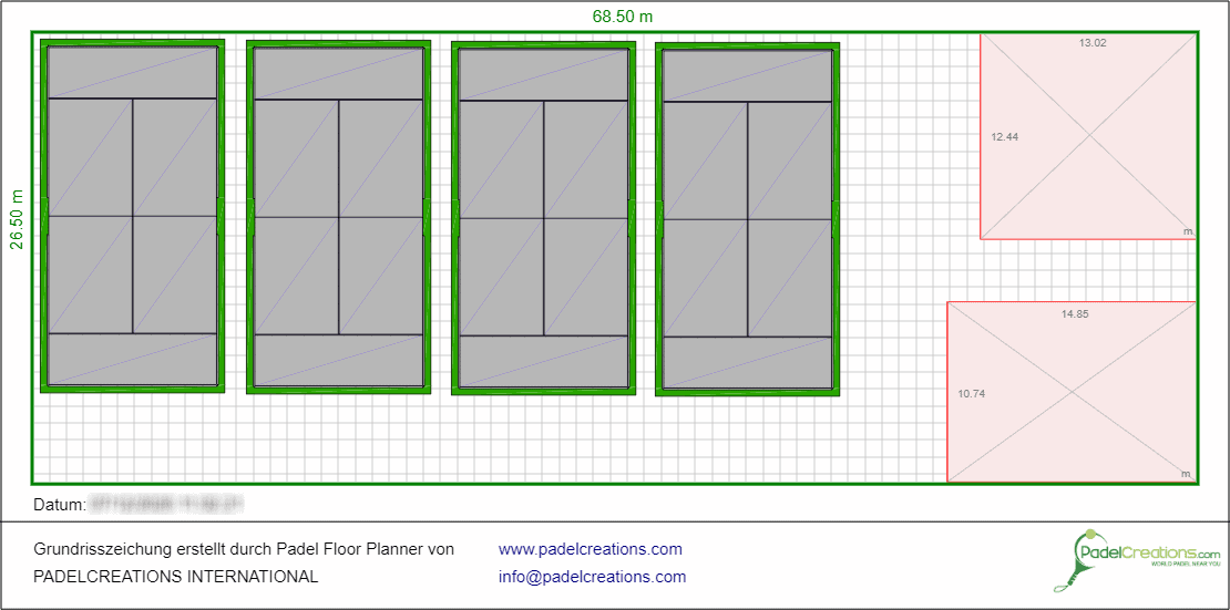 Flächenplanung mit Padel Floor Planner - Padel