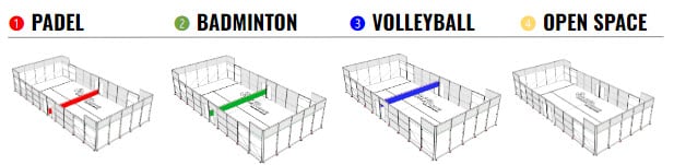 Removable and adjustable middle net (Patented)